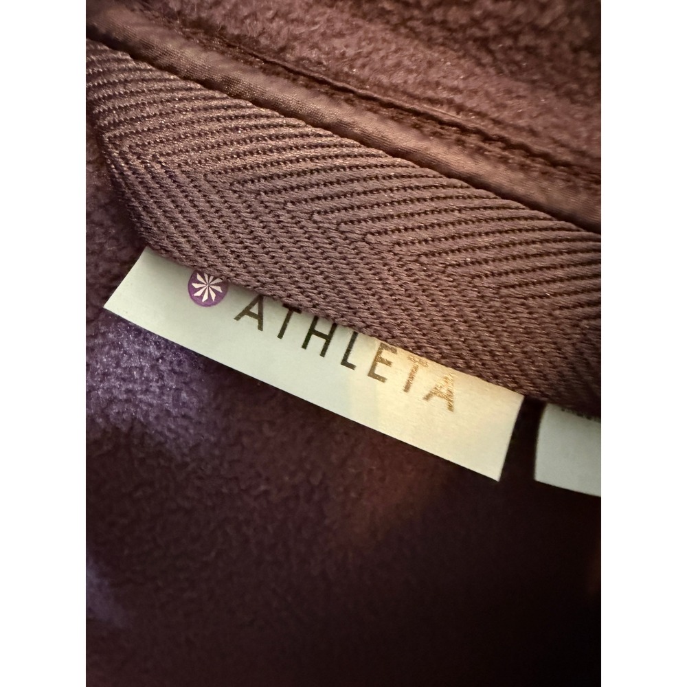 Athleta Quilted Fleece Hooded Jacket Purple XS Full‎ Zip Pockets Athletic - Picture 2 of 7